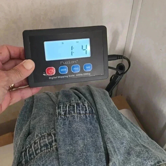 Hayden Los Angeles Women's Denim Jacket Medium Cinch Waist Cargo Blue Distressed - Picture 13 of 13